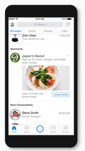 Facebook Messenger广告版位