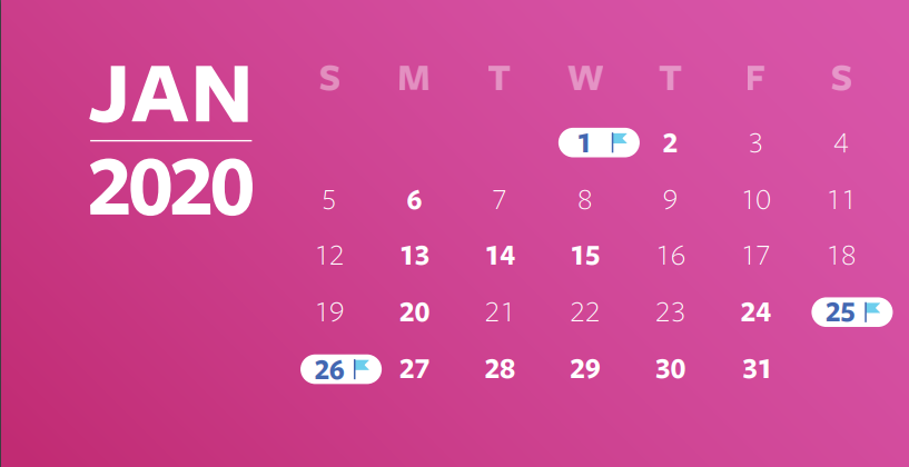 2020 Facebook 跨境电商营销日历